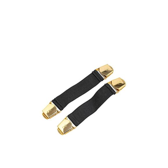 Pre Loved LuxUness Chanel Elastic Suspenders with Gold Clips - Picture 2 of 5